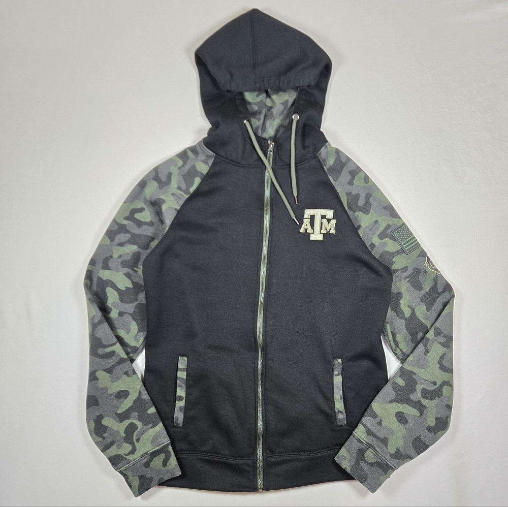 Texas A&M Aggies Colosseum OHT Military Camo Full-Zip Football Hoodie Men's L